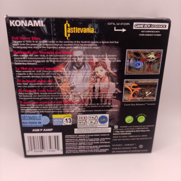 Caja Castlevania Circle of the Moon Trasera