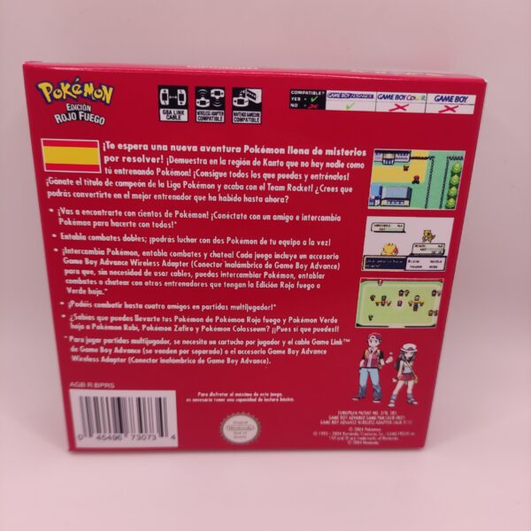 Caja Pokemon Rojo fuego Trasera