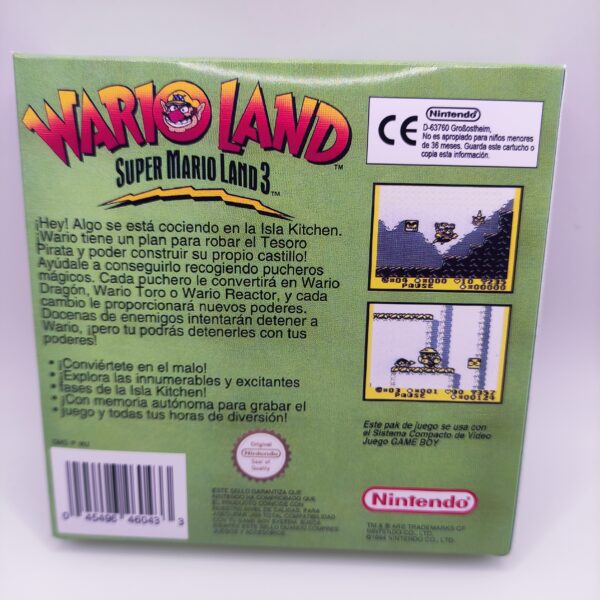 Caja Wario Land 1 Super Mario Land 3 Trasera